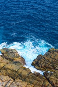 Preview wallpaper stones, sea, shore, foam, splashes, nature