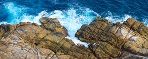 Preview wallpaper stones, sea, shore, foam, splashes, nature