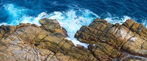 Preview wallpaper stones, sea, shore, foam, splashes, nature