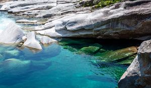 Preview wallpaper stones, sea, underwater, nature
