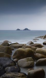 Preview wallpaper stones, sea, view, nature