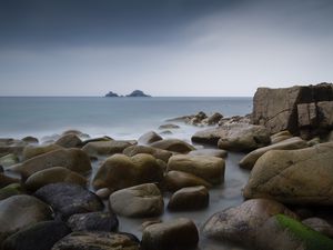 Preview wallpaper stones, sea, view, nature