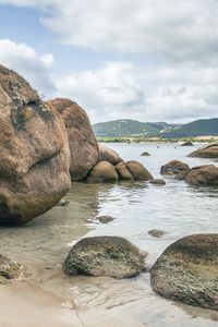 Preview wallpaper stones, sea, water, sand, shore