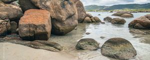 Preview wallpaper stones, sea, water, sand, shore