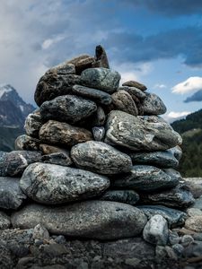 Preview wallpaper stones, shape, sky, clouds