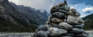 Preview wallpaper stones, shape, sky, clouds