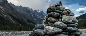 Preview wallpaper stones, shape, sky, clouds