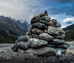 Preview wallpaper stones, shape, sky, clouds