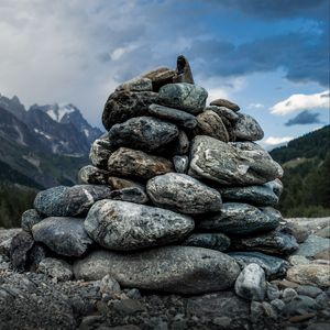 Preview wallpaper stones, shape, sky, clouds