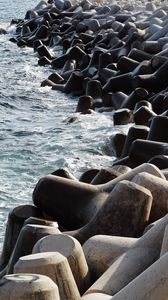 Preview wallpaper stones, shapes, sea, splashes