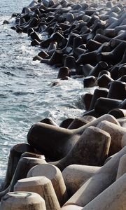 Preview wallpaper stones, shapes, sea, splashes