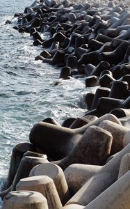 Preview wallpaper stones, shapes, sea, splashes