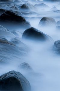 Preview wallpaper stones, smoke, veil, beach