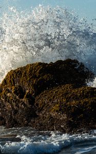 Preview wallpaper stones, splashes, sea, foam, nature