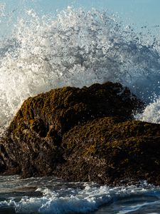 Preview wallpaper stones, splashes, sea, foam, nature