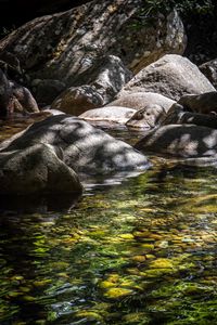 Preview wallpaper stones, stream, bottom, shadows