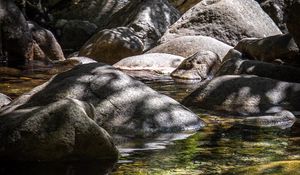 Preview wallpaper stones, stream, bottom, shadows