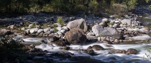 Preview wallpaper stones, stream, trees, landscape