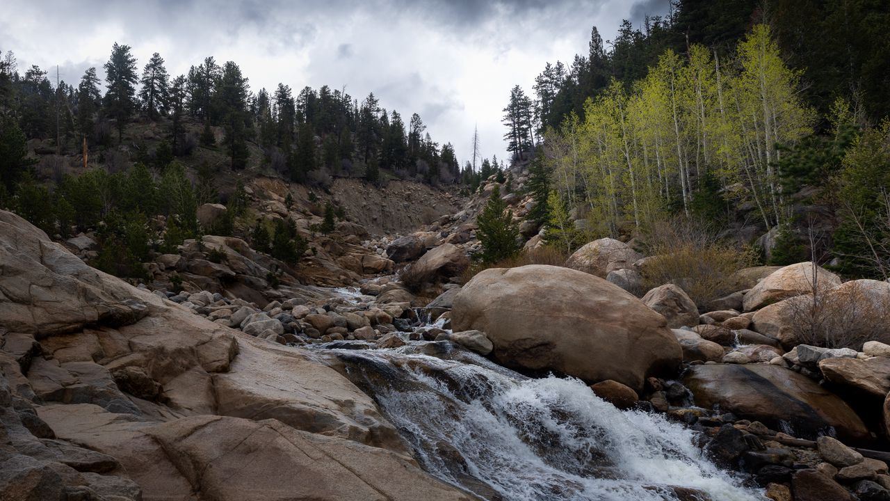 Wallpaper stones, stream, water, landscape