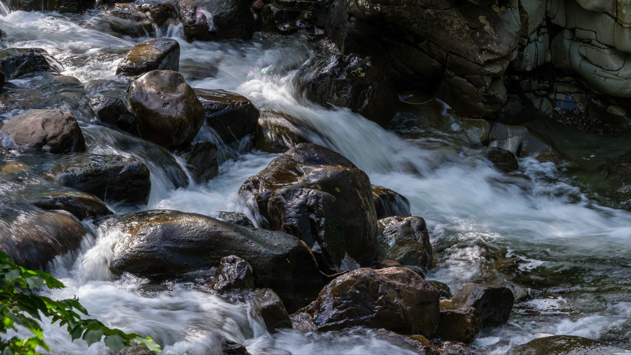 Wallpaper stones, stream, water, landscape, nature