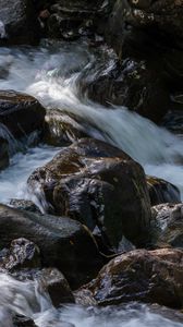 Preview wallpaper stones, stream, water, landscape, nature