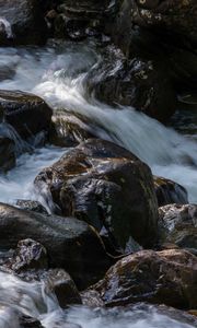 Preview wallpaper stones, stream, water, landscape, nature