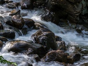 Preview wallpaper stones, stream, water, landscape, nature