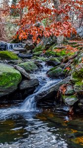 Preview wallpaper stones, stream, water, nature, landscape