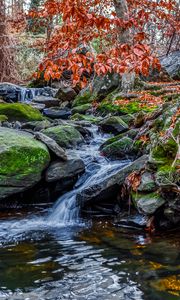 Preview wallpaper stones, stream, water, nature, landscape