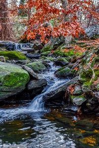 Preview wallpaper stones, stream, water, nature, landscape