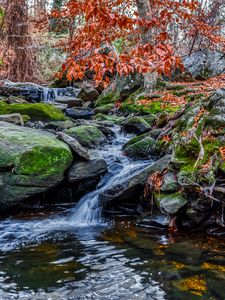 Preview wallpaper stones, stream, water, nature, landscape