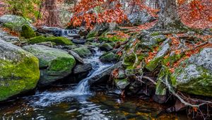 Preview wallpaper stones, stream, water, nature, landscape