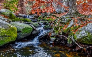 Preview wallpaper stones, stream, water, nature, landscape