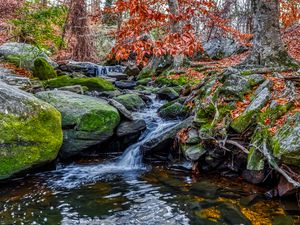 Preview wallpaper stones, stream, water, nature, landscape