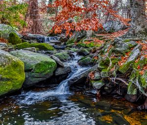 Preview wallpaper stones, stream, water, nature, landscape