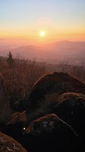 Preview wallpaper stones, trees, hills, landscape