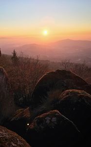 Preview wallpaper stones, trees, hills, landscape