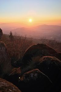 Preview wallpaper stones, trees, hills, landscape