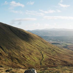 Preview wallpaper stones, valley, trail, hill, slope, grass