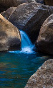 Preview wallpaper stones, water, cascade, nature