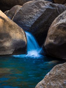 Preview wallpaper stones, water, cascade, nature