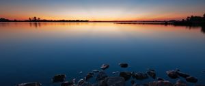 Preview wallpaper stones, water, decline, lake, evening