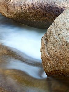 Preview wallpaper stones, water, long exposure, nature