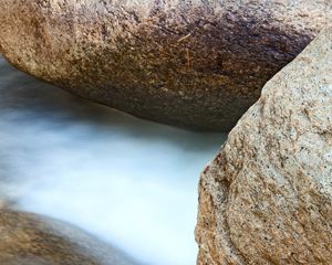 Preview wallpaper stones, water, long exposure, nature