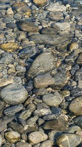 Preview wallpaper stones, water, ripples, transparent