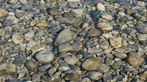 Preview wallpaper stones, water, ripples, transparent