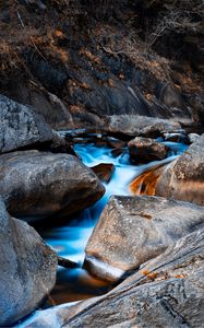 Preview wallpaper stones, water, rock, flow