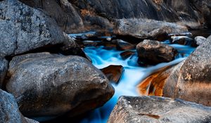 Preview wallpaper stones, water, rock, flow