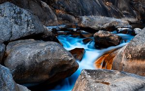 Preview wallpaper stones, water, rock, flow