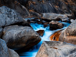 Preview wallpaper stones, water, rock, flow